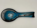 Resin blue, black, white and copper spoon rest 