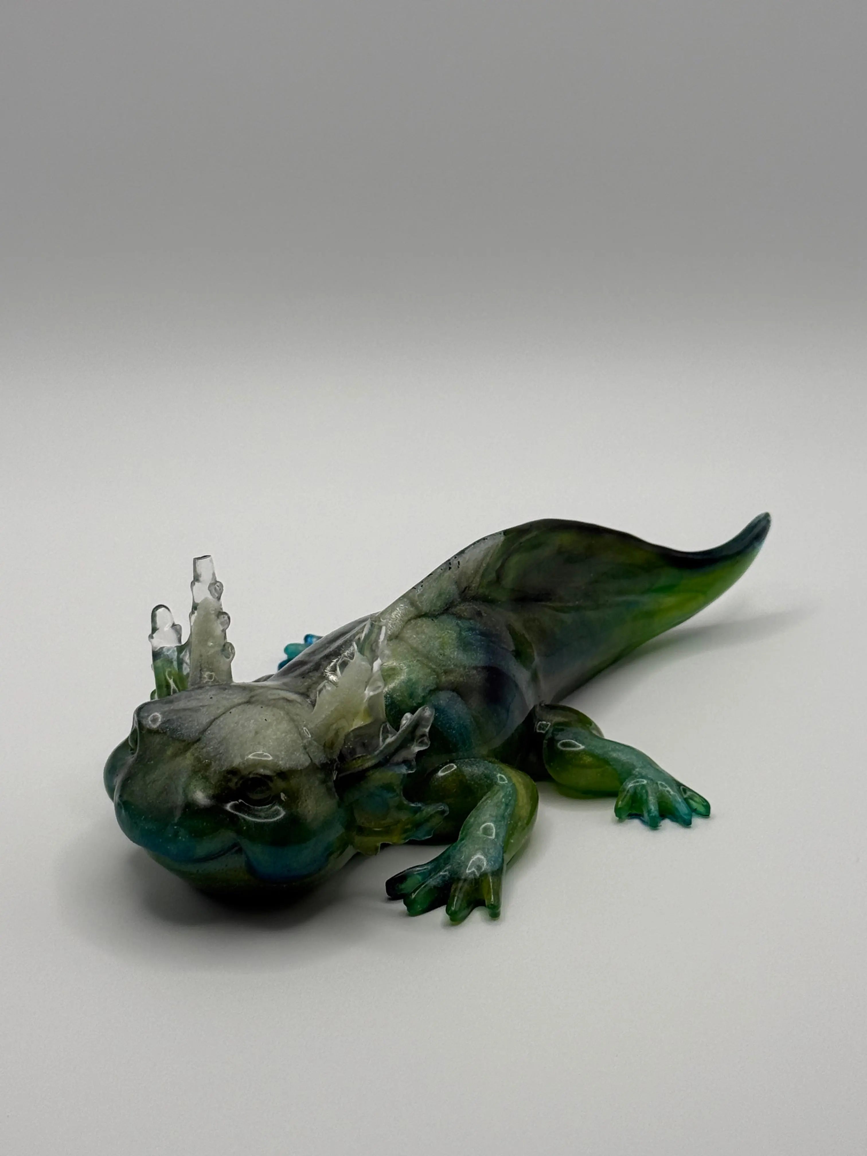 Resin Axolotl Pot Decor | Garden & Fishtank Art Peppered Moth Studios, LLC 