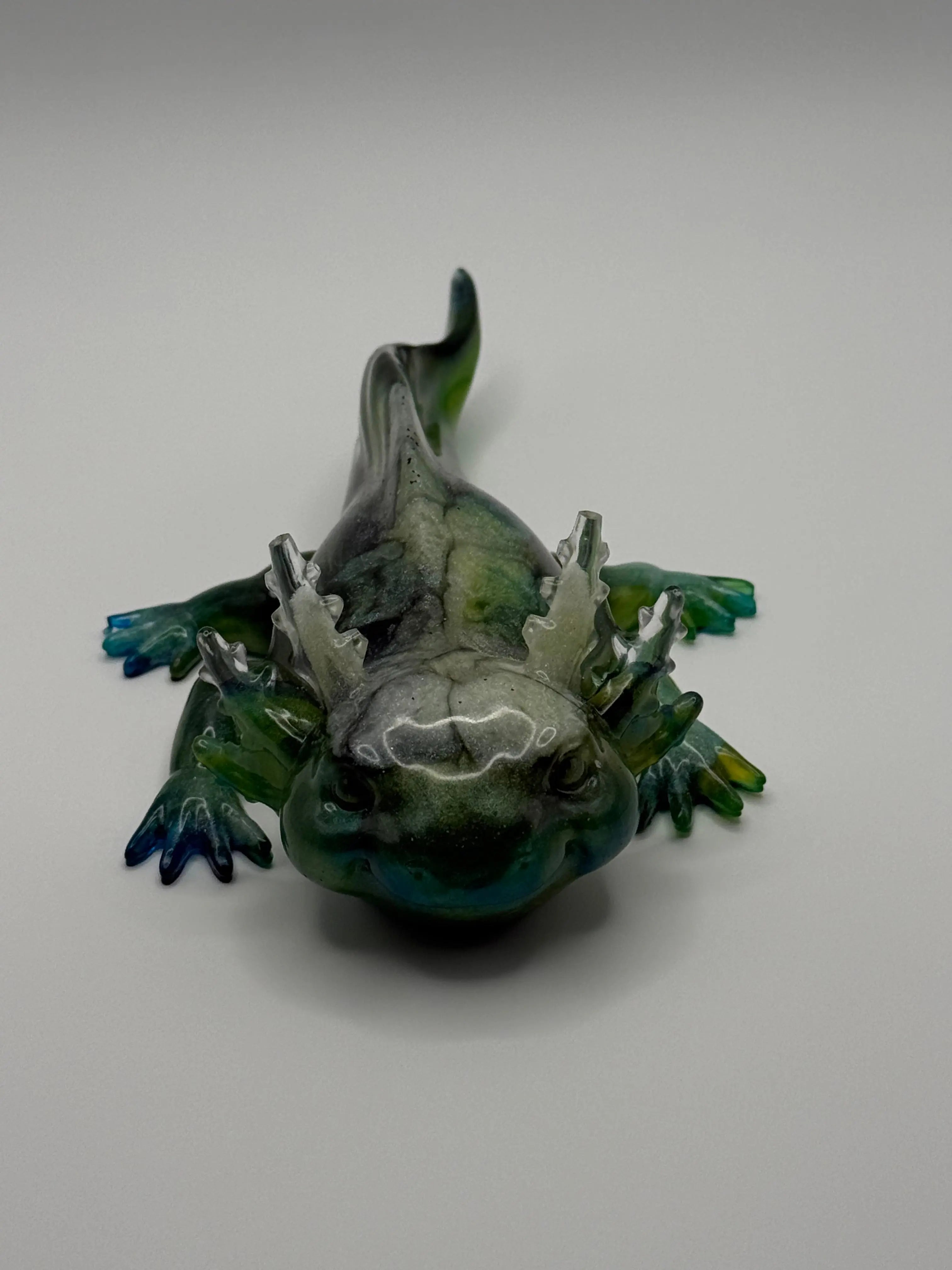 Resin Axolotl Pot Decor | Garden & Fishtank Art Peppered Moth Studios, LLC 