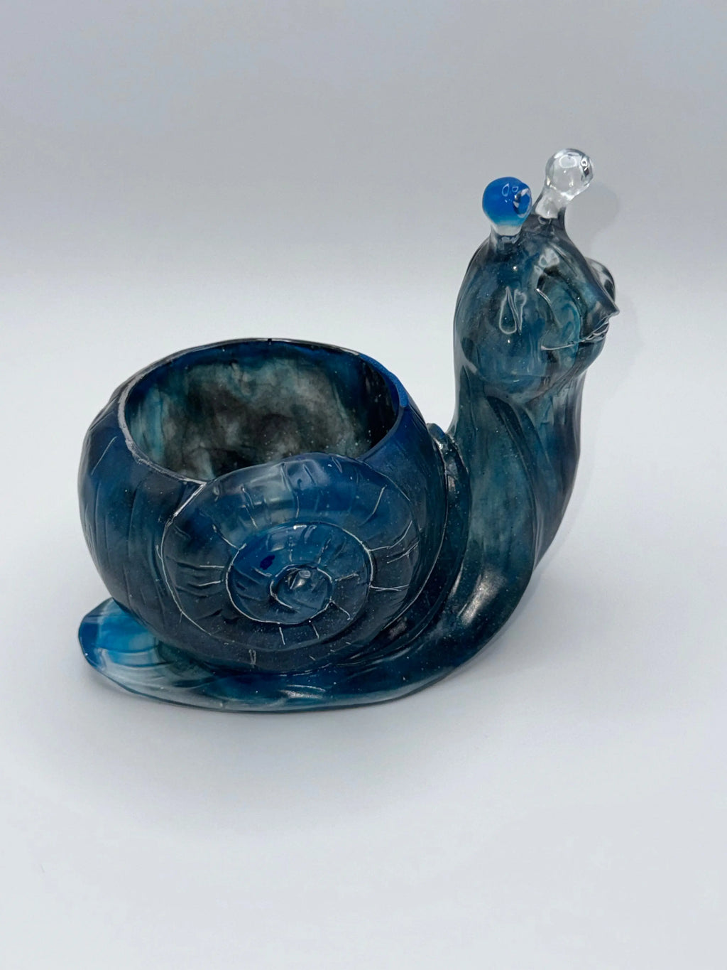 Electric Blue Boogie Woogie | Snail Succulent Pot Peppered Moth Studios