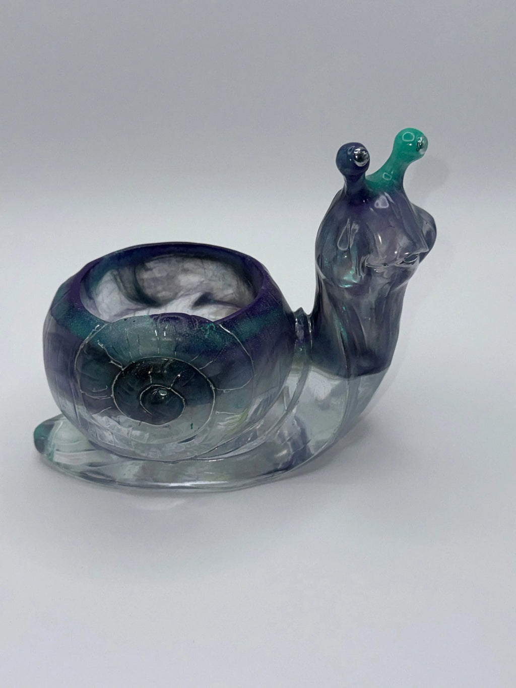Blue Green Snail | Succulent Pot Peppered Moth Studios