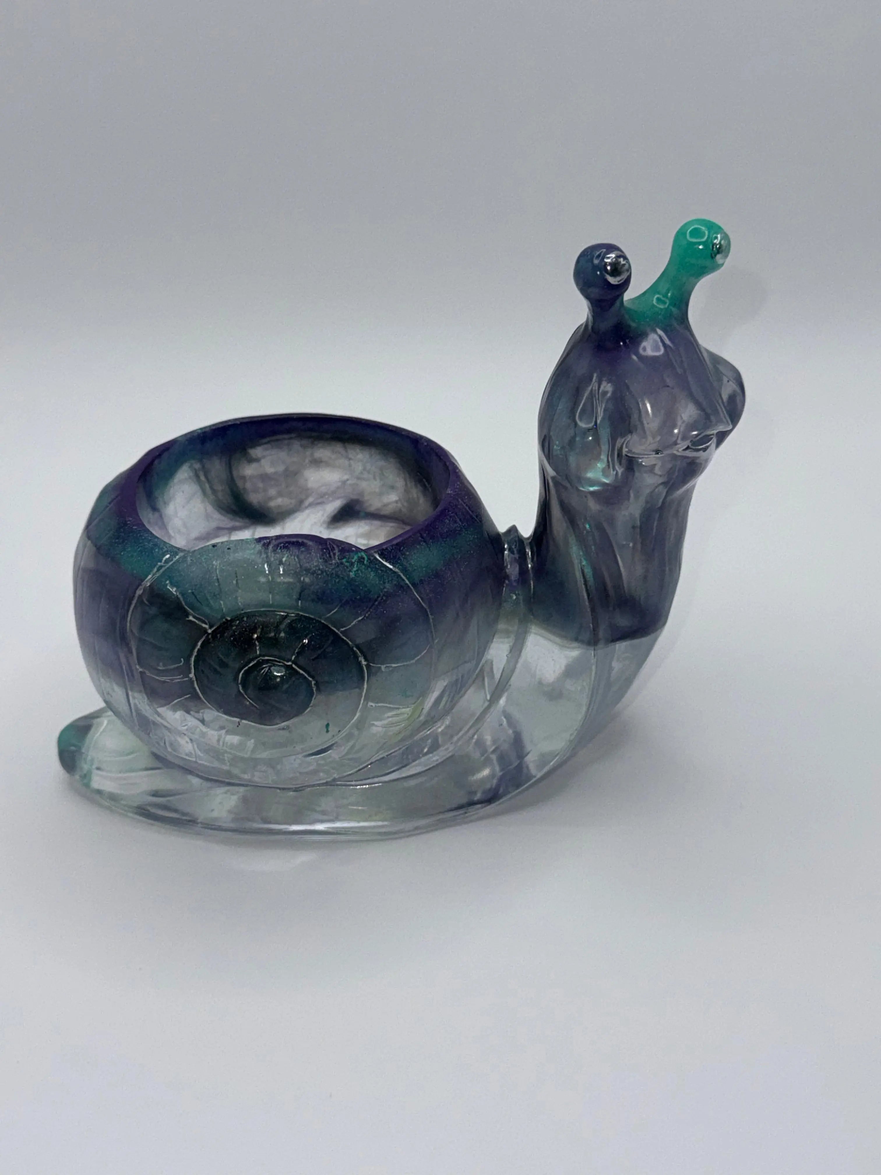 Blue Green Snail | Succulent Pot Peppered Moth Studios