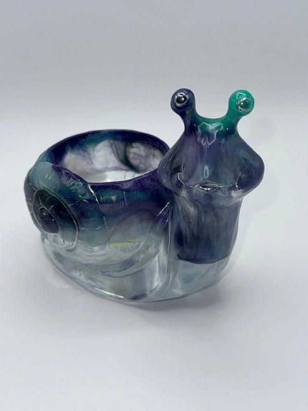 Blue Green Snail | Succulent Pot Peppered Moth Studios