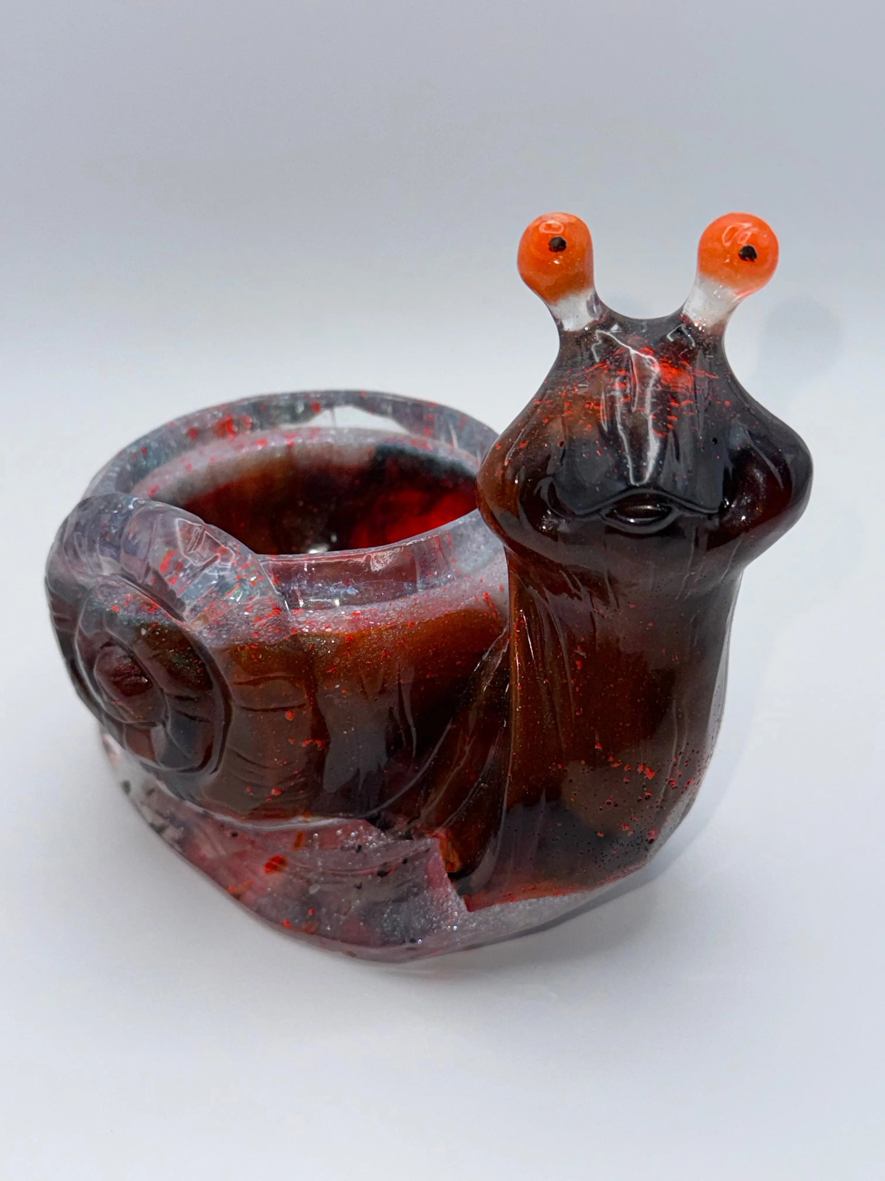 Red, blue and orange Snail Succulent Pot Peppered Moth Studios