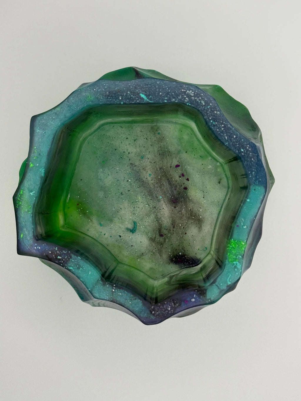 Handcrafted Acrylic Resin Bowl | Matte Centerpiece | Succulent & Décor Display Peppered Moth Studios