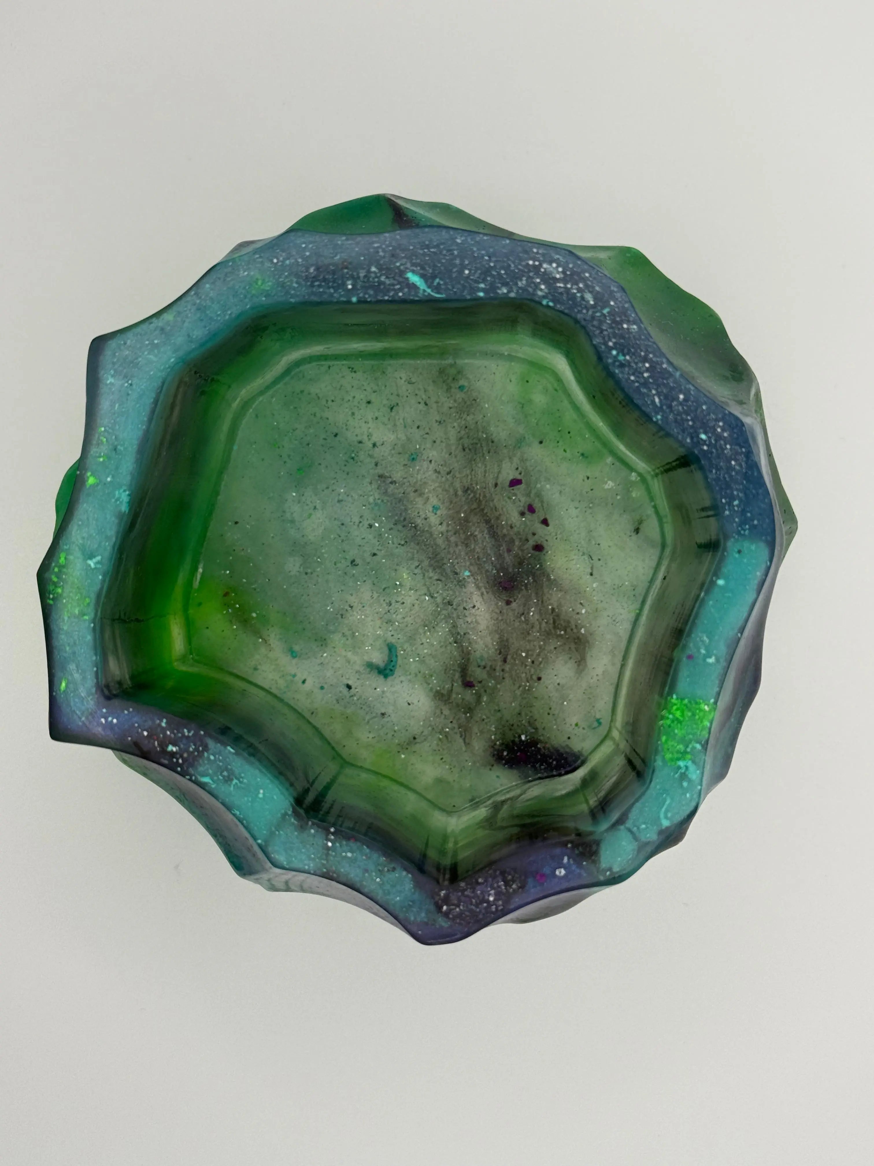 Handcrafted Acrylic Resin Bowl | Matte Centerpiece | Succulent & Décor Display Peppered Moth Studios
