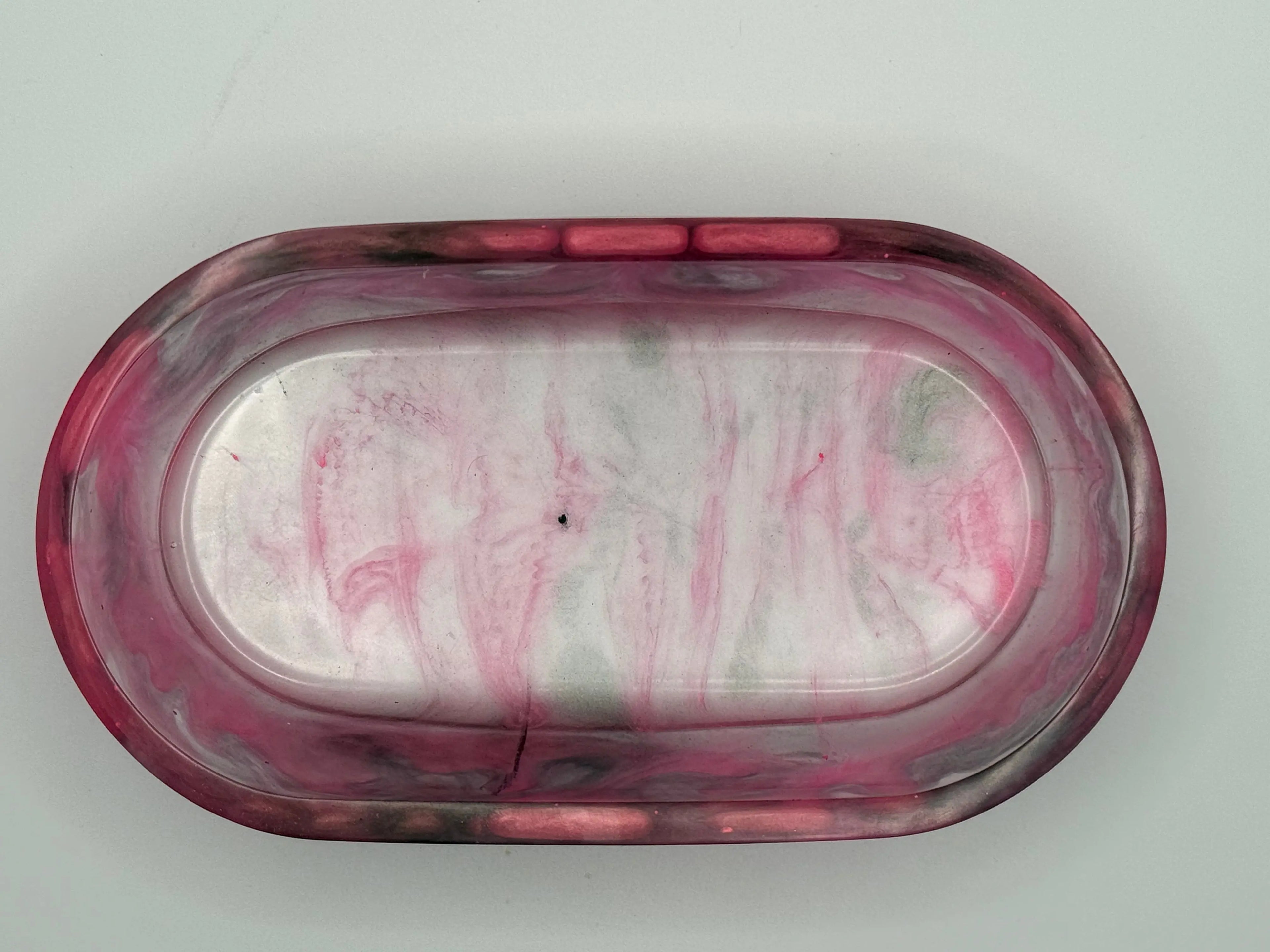 Three resin trays | Soap Dishes | Florescent Hot Pink and Black Peppered Moth Studios