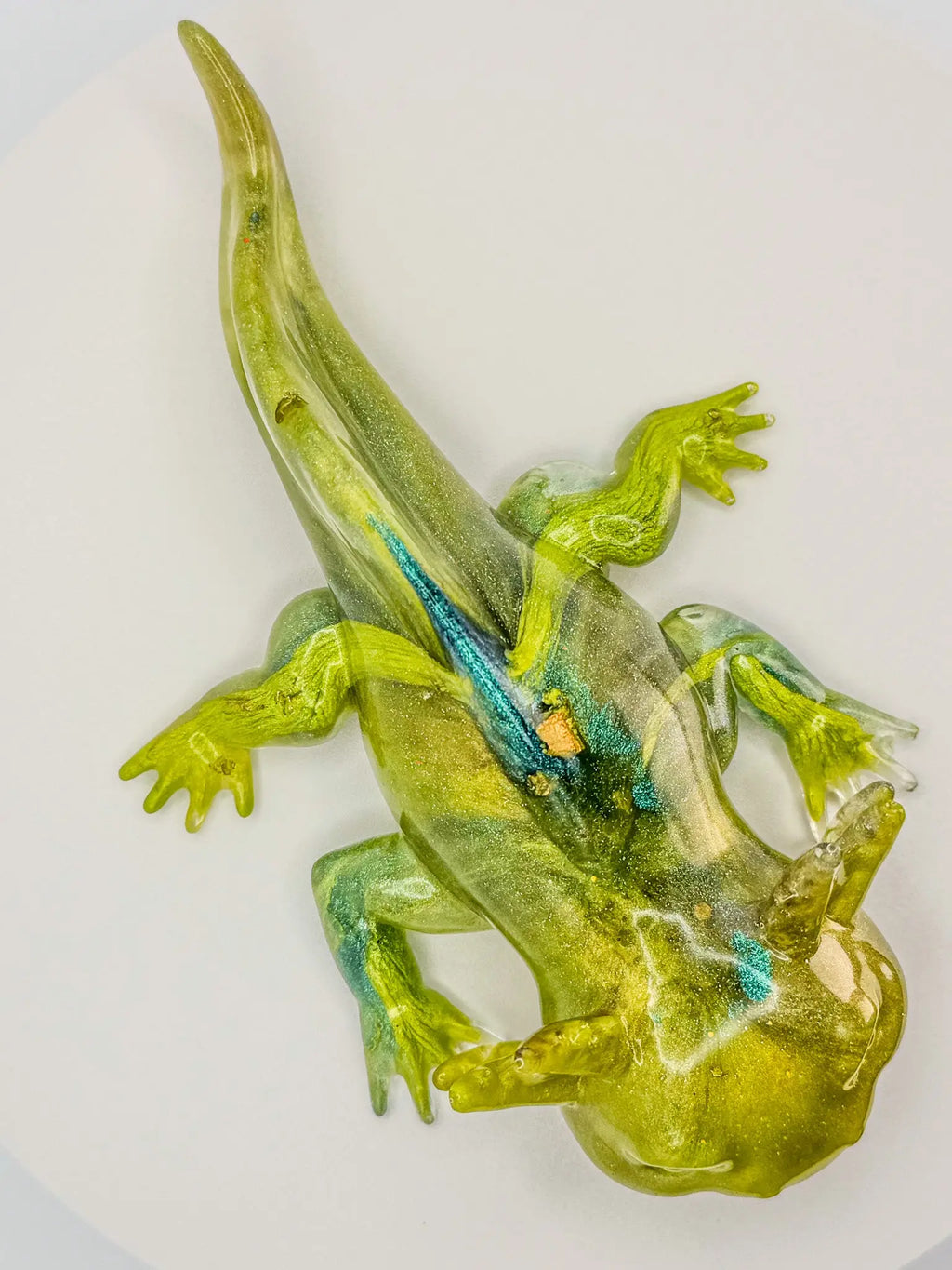 Enchanted Forest Axolotl Resin Sculpture Peppered Moth Studios, LLC 