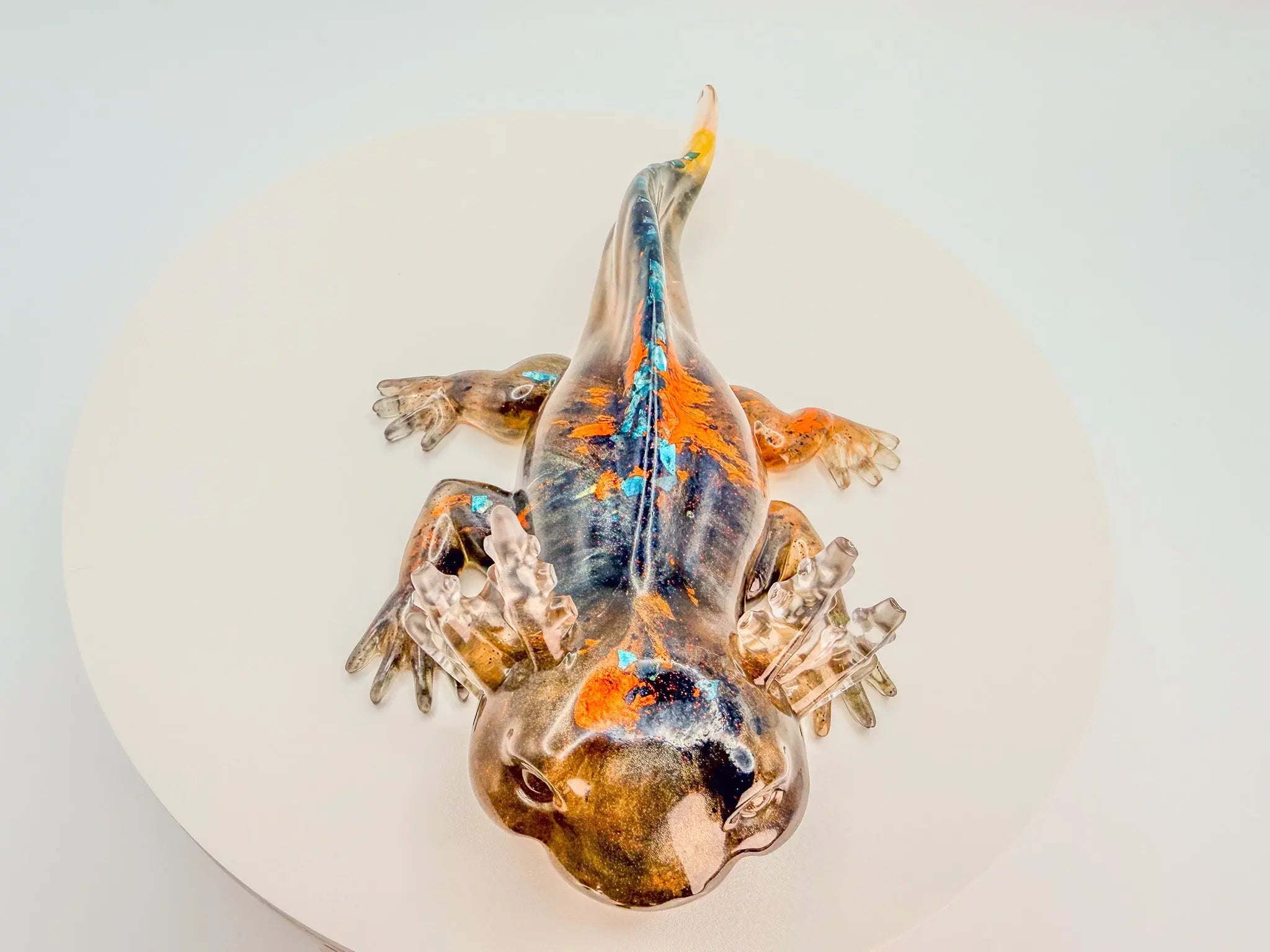 Ember & Midnight Axolotl Resin Sculpture Peppered Moth Studios, LLC 