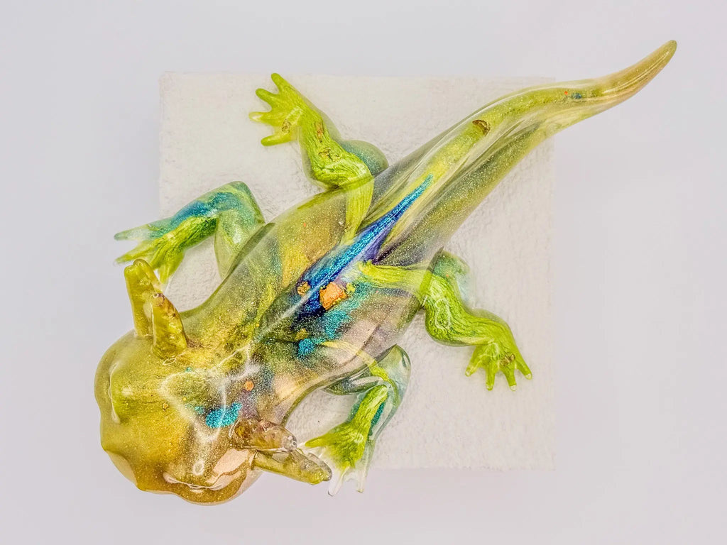 Enchanted Forest Axolotl Resin Sculpture Peppered Moth Studios, LLC 