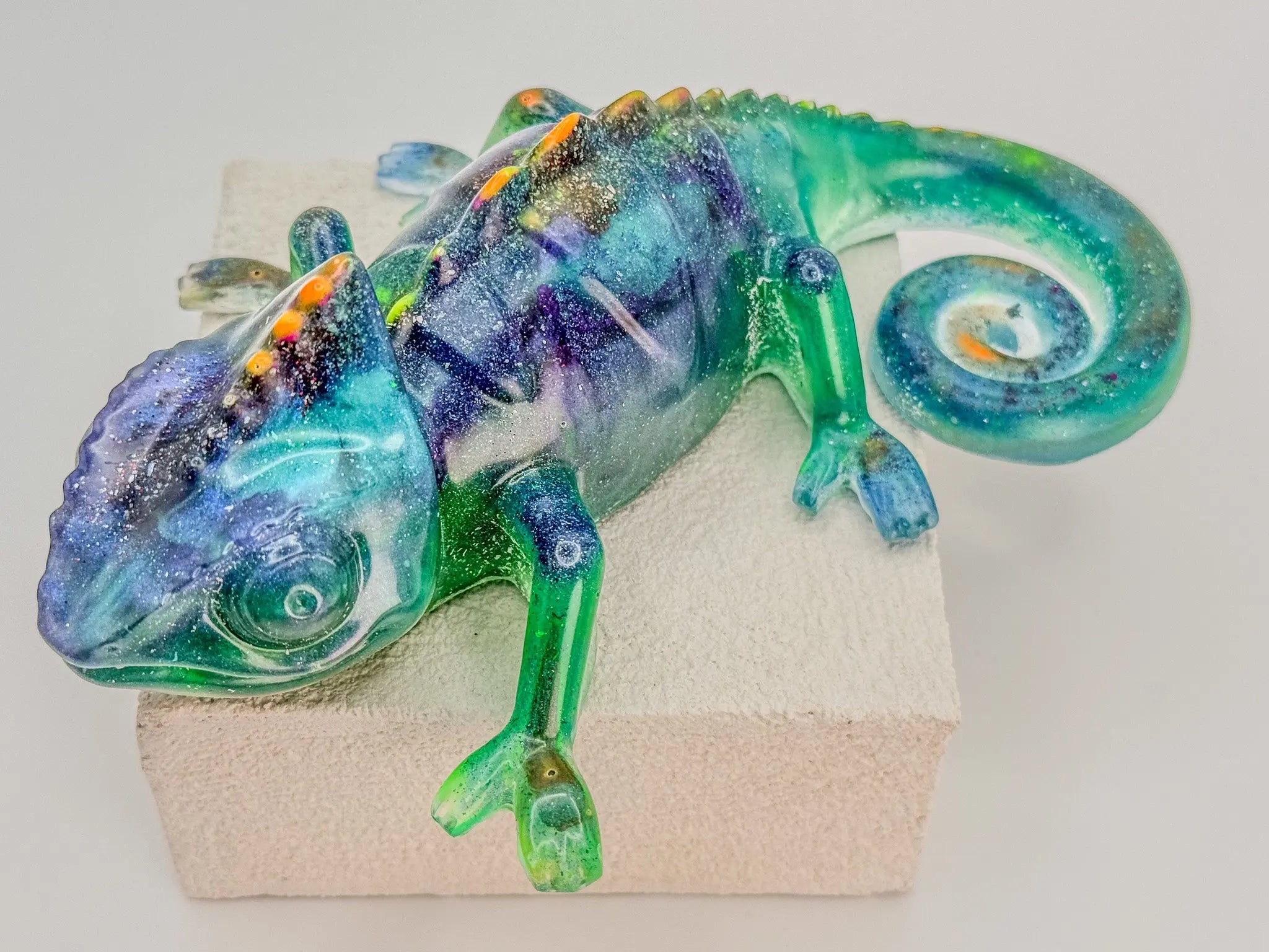 Galaxy Chameleon Resin Sculpture Peppered Moth Studios, LLC 