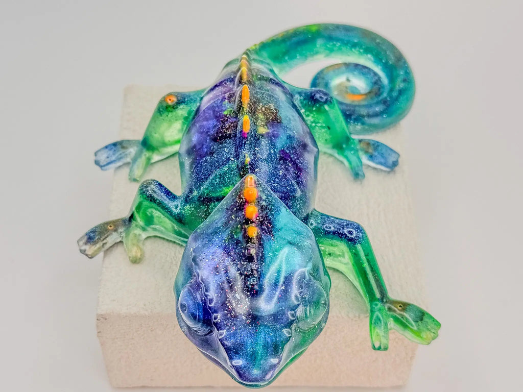 Galaxy Chameleon Resin Sculpture Peppered Moth Studios, LLC 