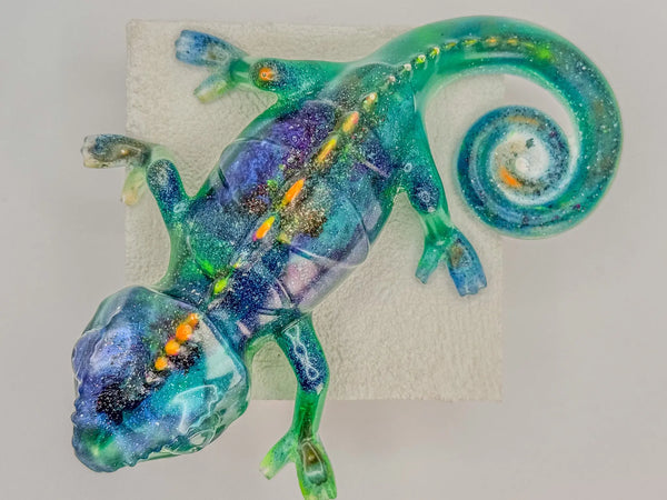 Galaxy Chameleon Resin Sculpture Peppered Moth Studios, LLC 
