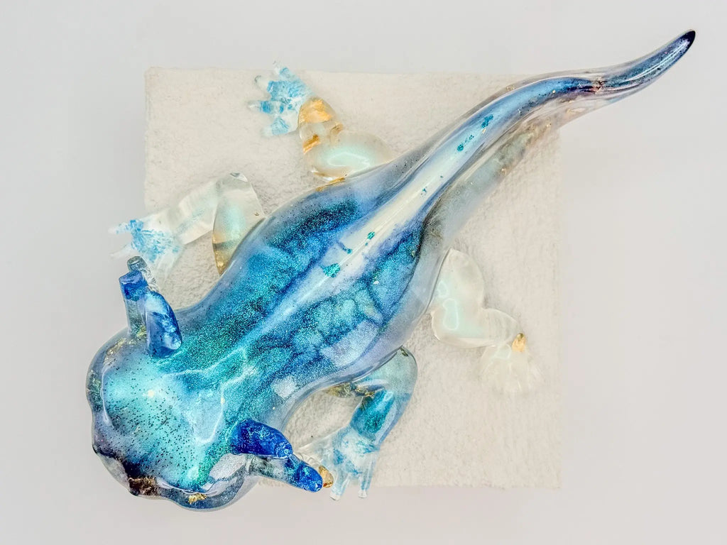 Ocean Tide Axolotl Resin Sculpture Peppered Moth Studios, LLC 