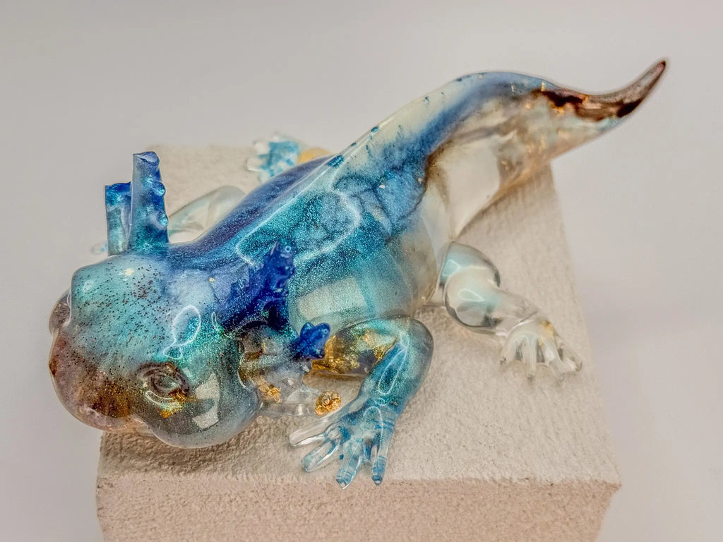 Ocean Tide Axolotl Resin Sculpture Peppered Moth Studios, LLC 