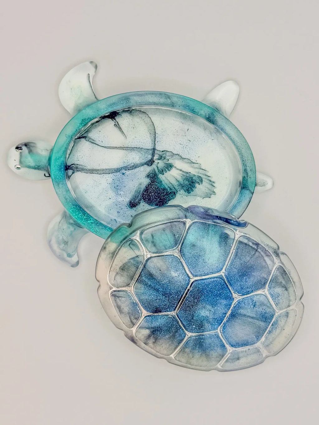 Cosmic Galaxy Blue and Purple | Turtle Container | Two-Piece Peppered Moth Studios 
