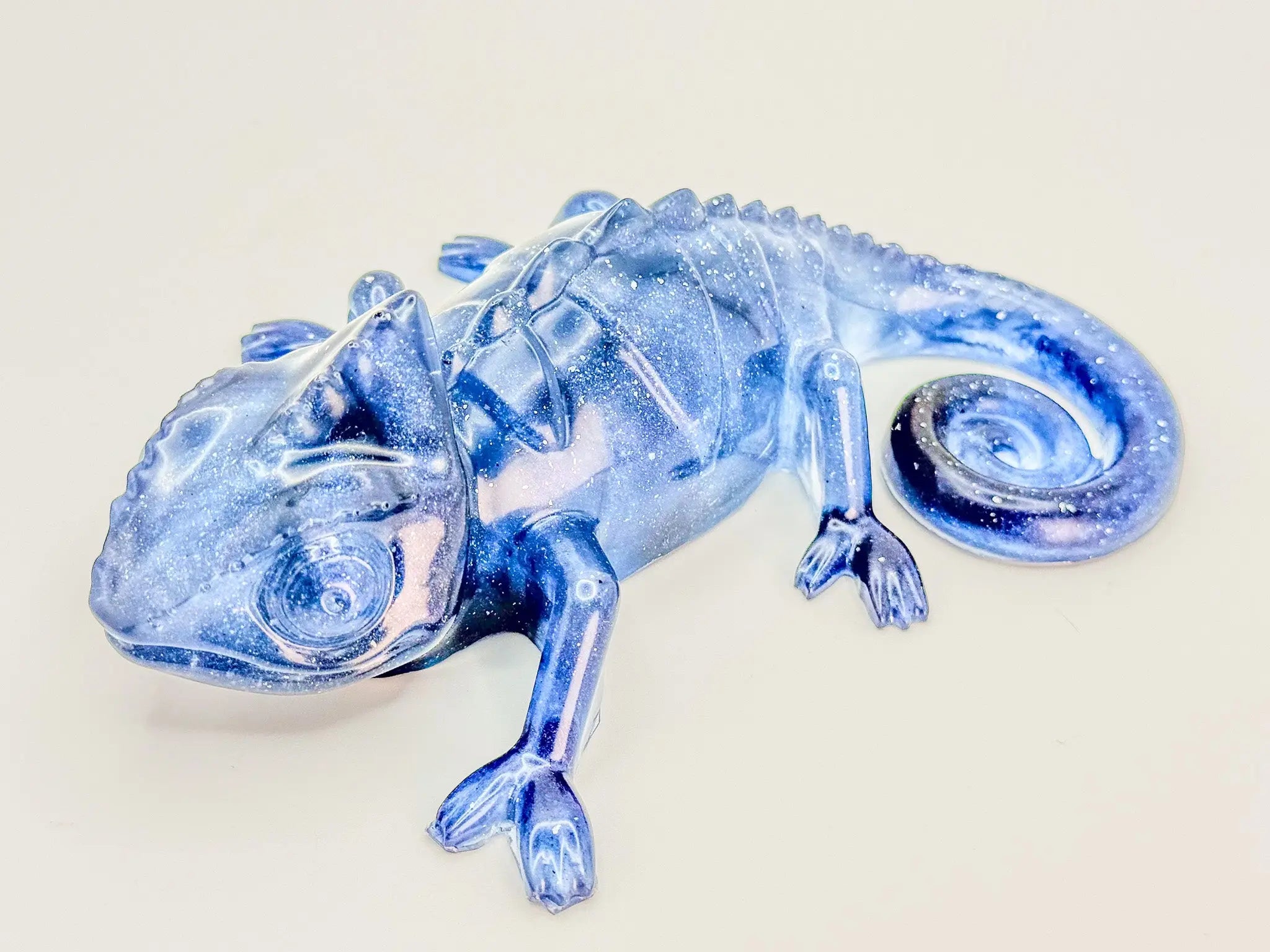 Moonstone Chameleon Resin Sculpture Peppered Moth Studios, LLC 