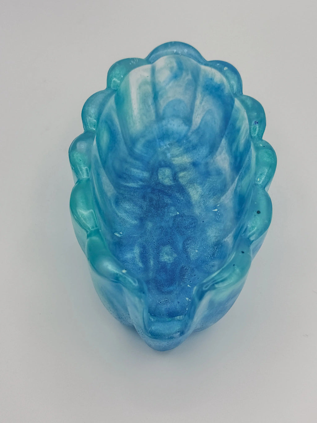 Teal & Clear Geode Resin Spoon Rest Peppered Moth Studios, LLC 