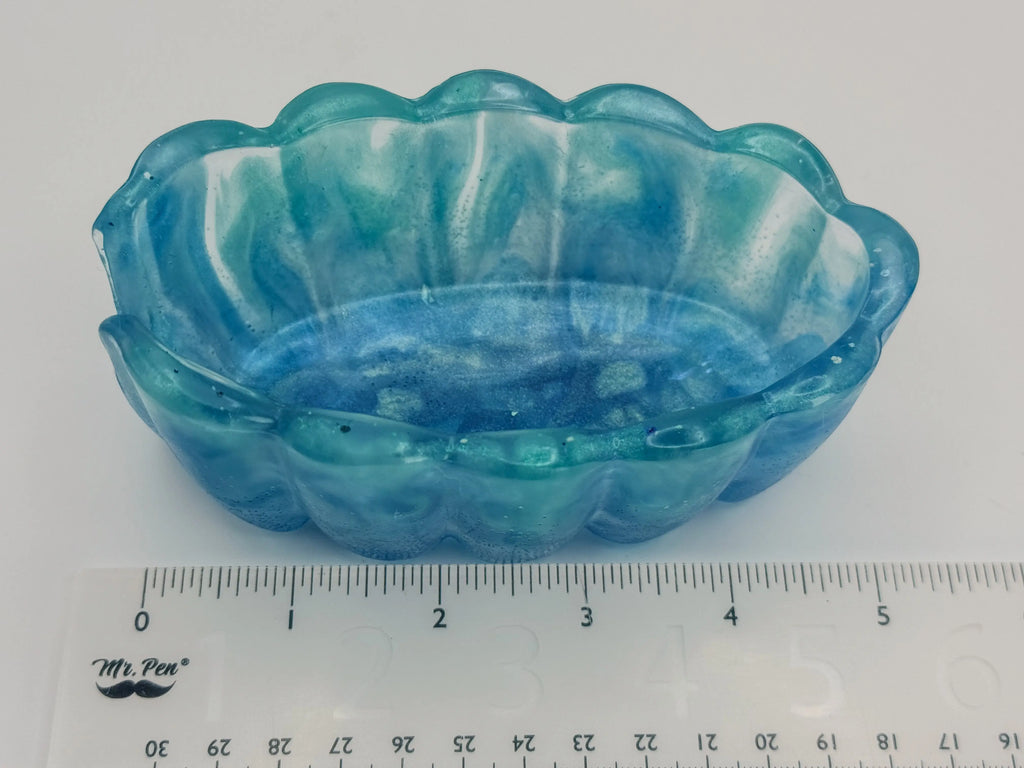 Teal & Clear Geode Resin Spoon Rest Peppered Moth Studios, LLC 