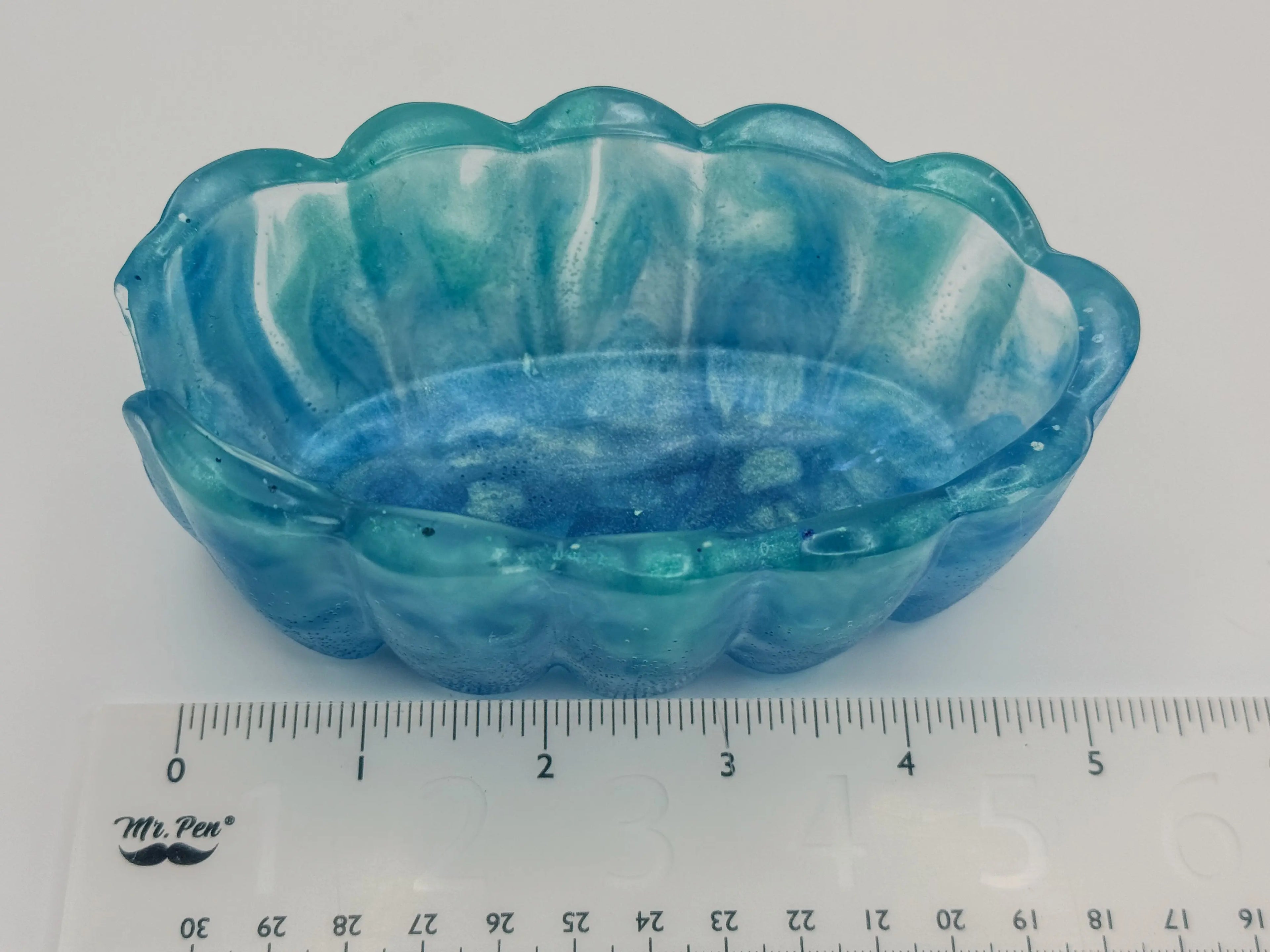 Teal & Clear Geode Resin Spoon Rest Peppered Moth Studios, LLC 