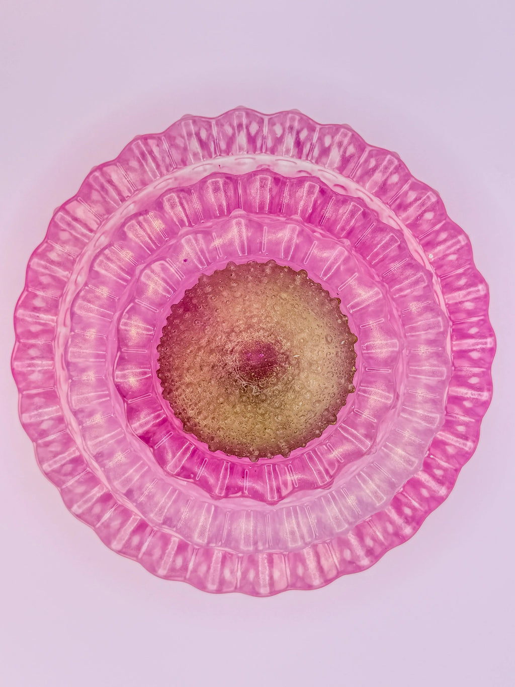 Pink Nested Hobnob Resin Tray Set with Sea Urchin | 4 pieces total Peppered Moth Studios 
