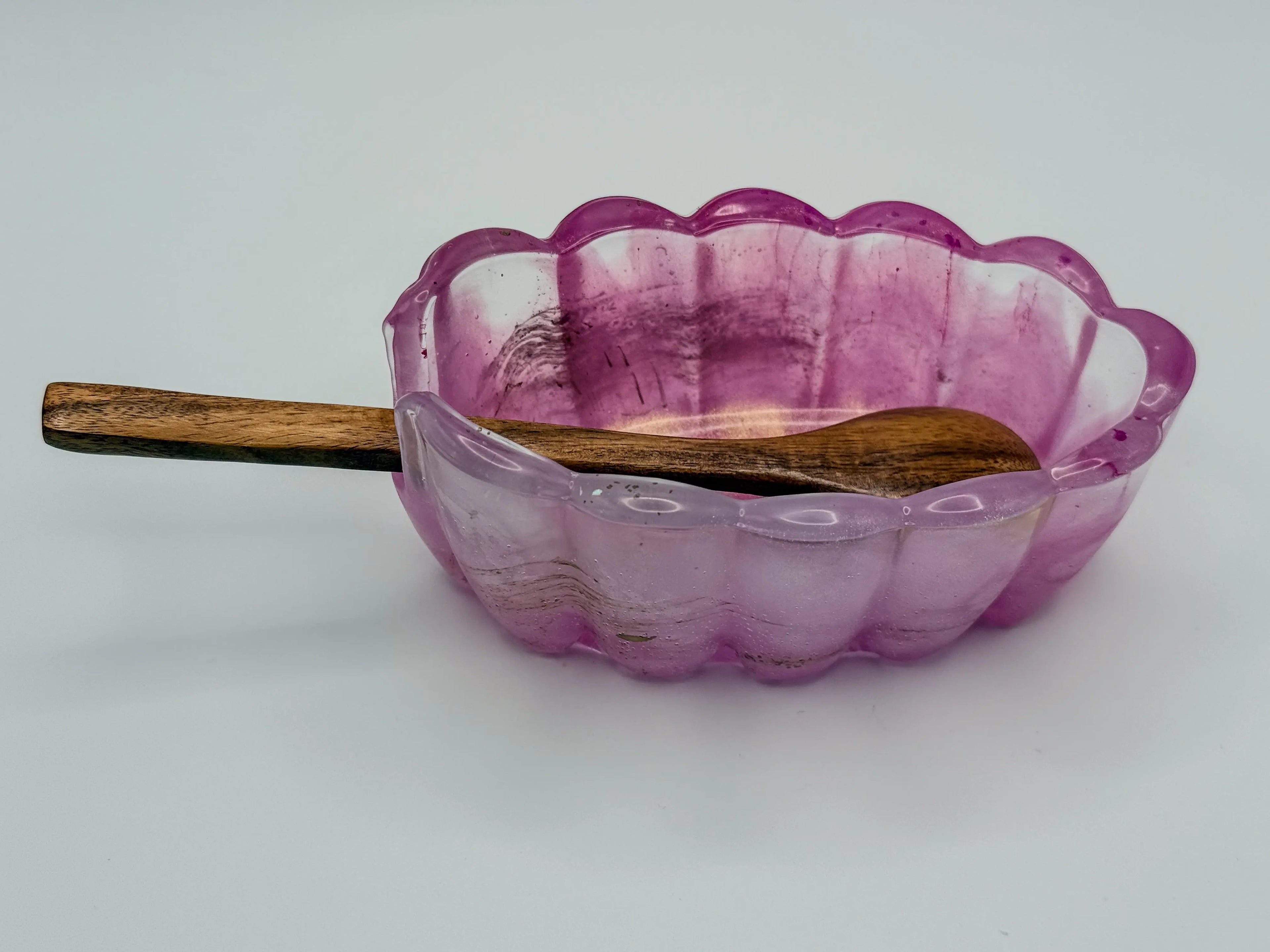 Pink, Gold & Clear Geode Resin Spoon Rest Peppered Moth Studios, LLC 