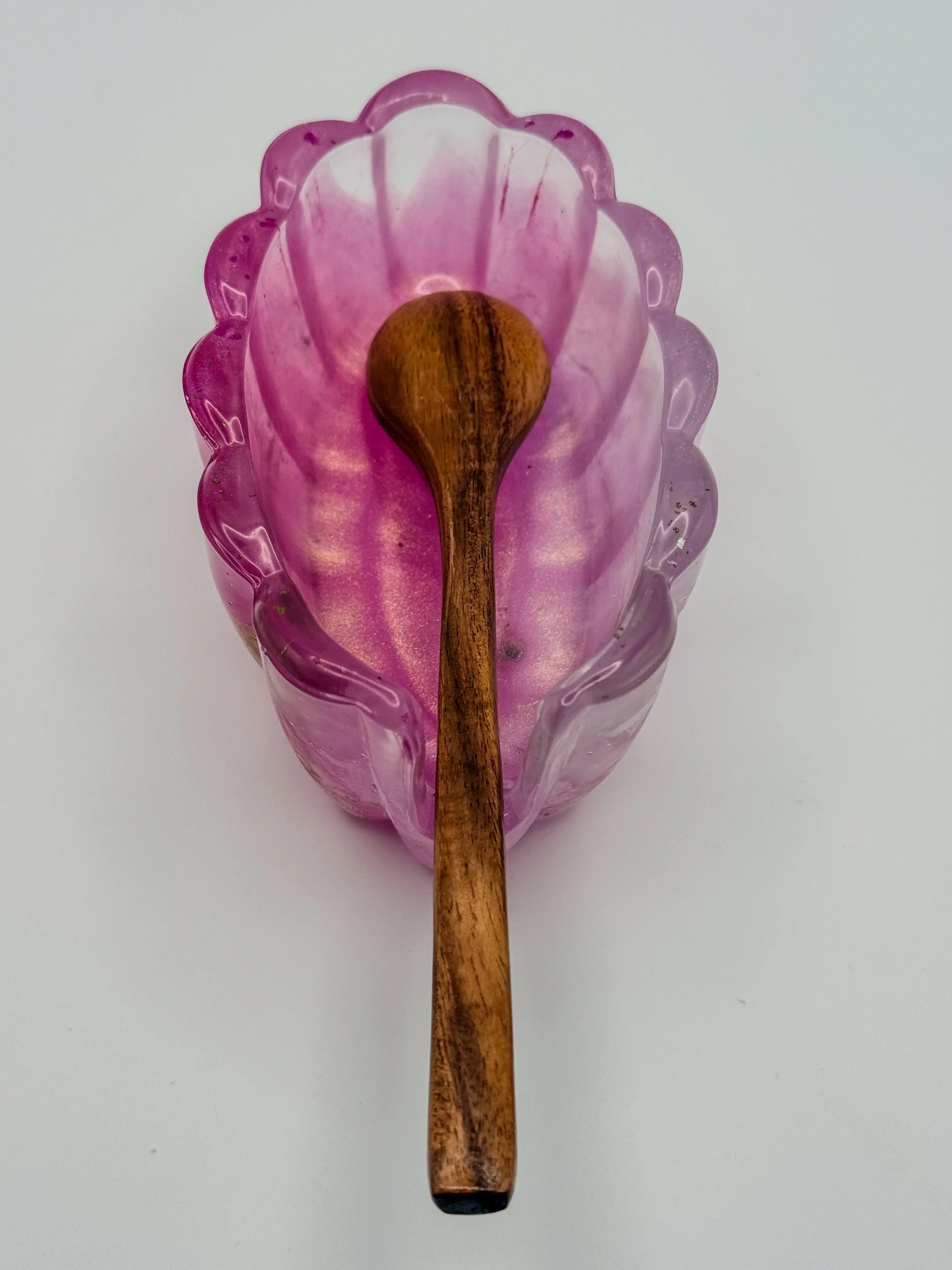 Pink, Gold & Clear Geode Resin Spoon Rest Peppered Moth Studios, LLC 