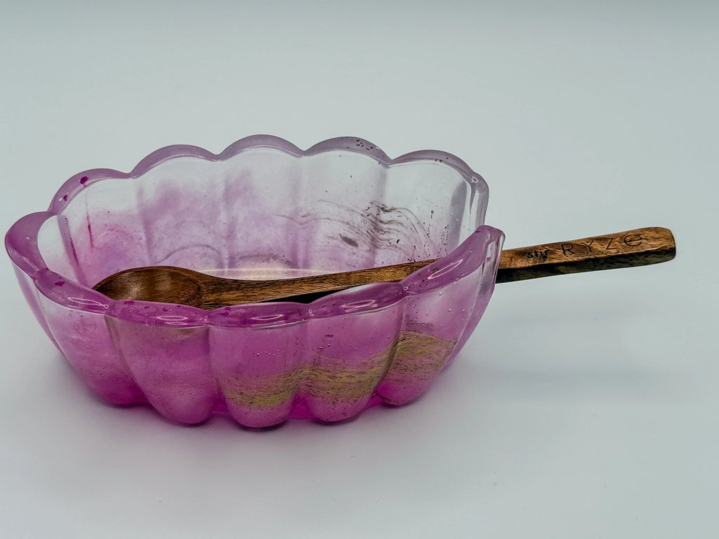 Pink, Gold & Clear Geode Resin Spoon Rest Peppered Moth Studios, LLC 