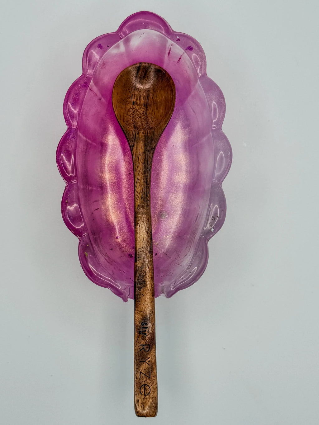Pink, Gold & Clear Geode Resin Spoon Rest Peppered Moth Studios, LLC 