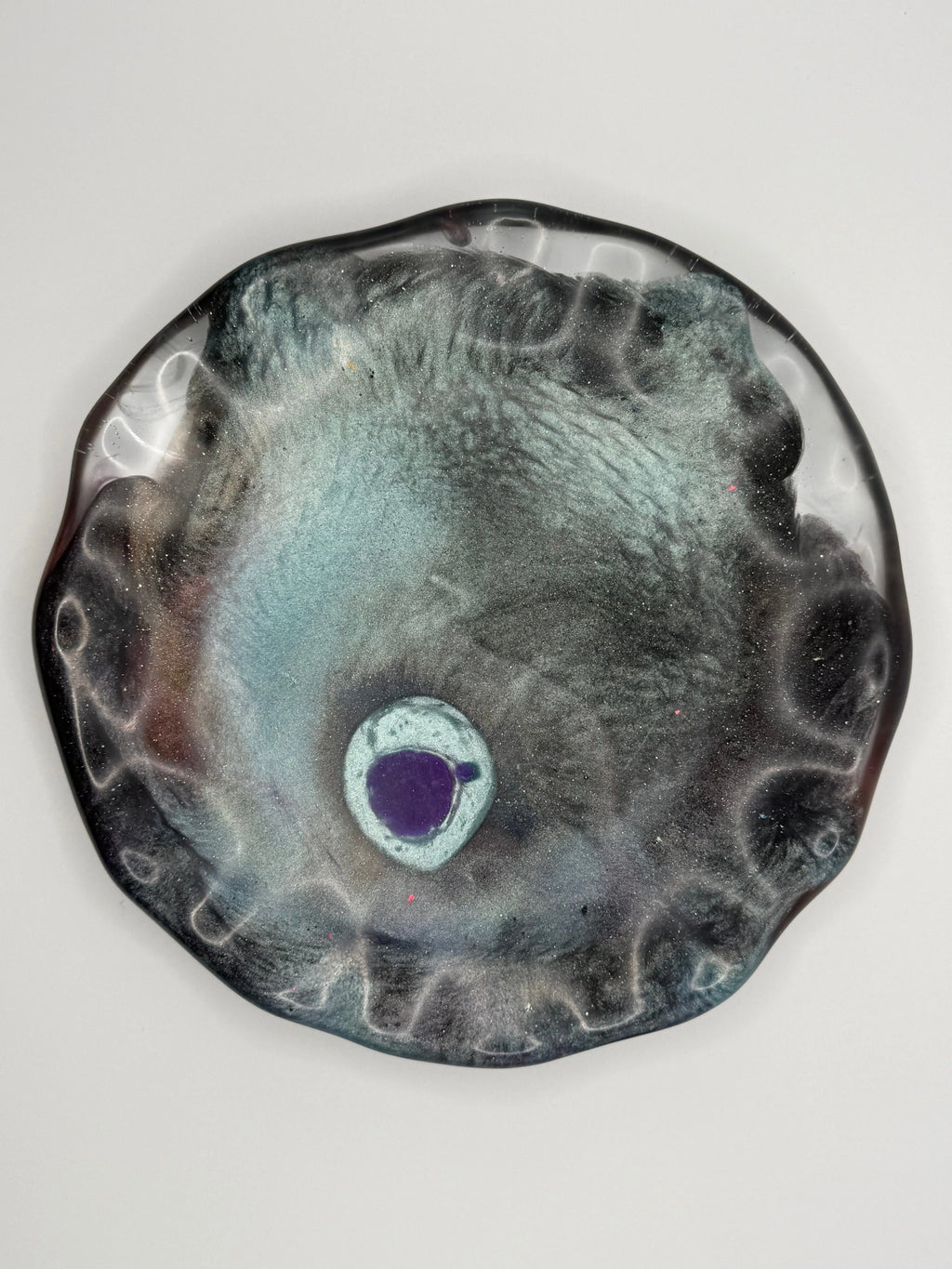 Trinket Tray | Plate |  Teal, Black & Purple Peppered Moth Studios